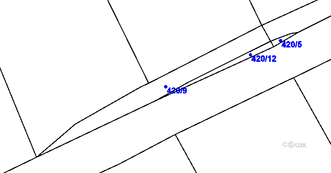 Parcela st. 420/9 v KÚ Broumova Lhota, Katastrální mapa
