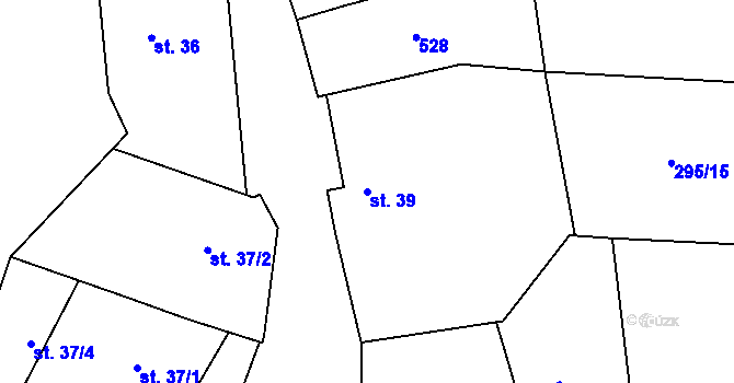 Parcela st. 39 v KÚ Broumovice, Katastrální mapa