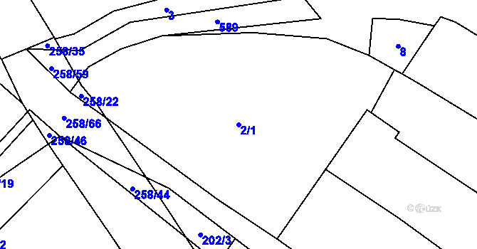 Parcela st. 2/1 v KÚ Broumovice, Katastrální mapa