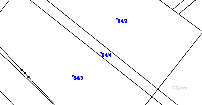 Parcela st. 84/4 v KÚ Broumovice, Katastrální mapa