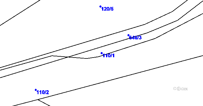 Parcela st. 110/1 v KÚ Broumovice, Katastrální mapa