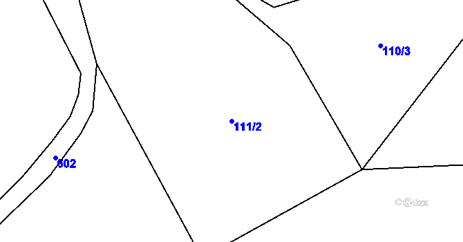 Parcela st. 111/2 v KÚ Broumovice, Katastrální mapa