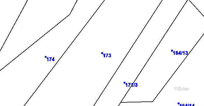 Parcela st. 173 v KÚ Broumovice, Katastrální mapa
