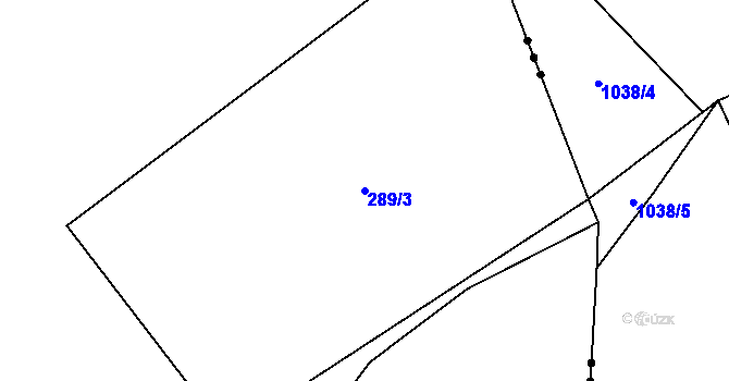 Parcela st. 289/3 v KÚ Broumovice, Katastrální mapa