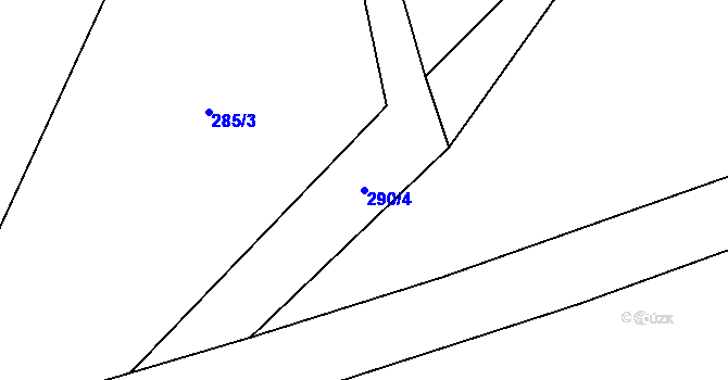 Parcela st. 290/4 v KÚ Broumovice, Katastrální mapa