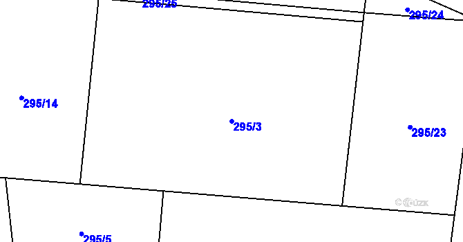 Parcela st. 295/3 v KÚ Broumovice, Katastrální mapa