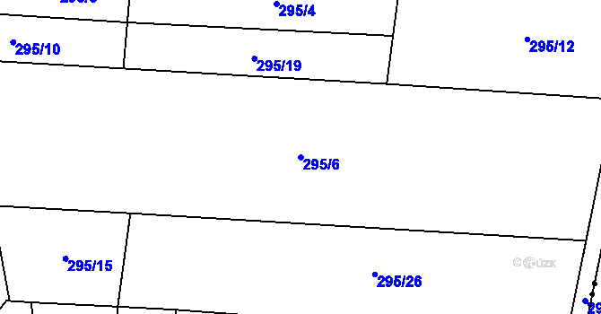 Parcela st. 295/6 v KÚ Broumovice, Katastrální mapa