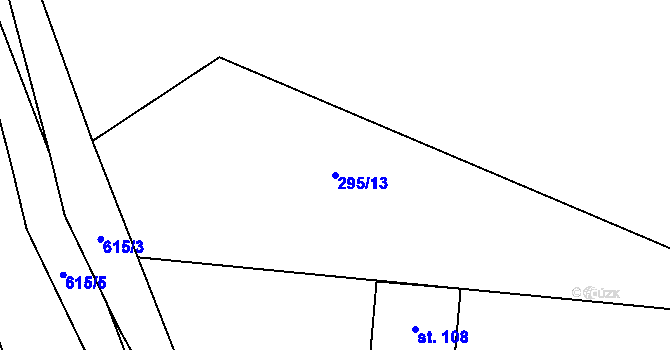 Parcela st. 295/13 v KÚ Broumovice, Katastrální mapa
