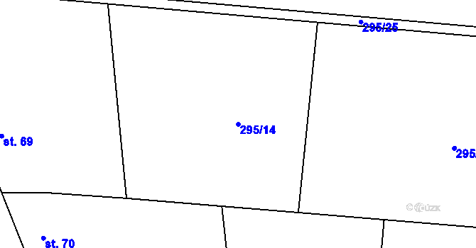 Parcela st. 295/14 v KÚ Broumovice, Katastrální mapa