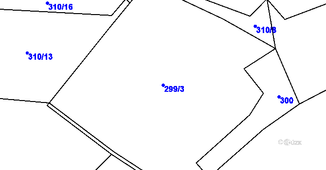 Parcela st. 299/3 v KÚ Broumovice, Katastrální mapa