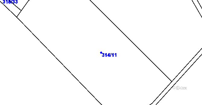 Parcela st. 314/11 v KÚ Broumovice, Katastrální mapa