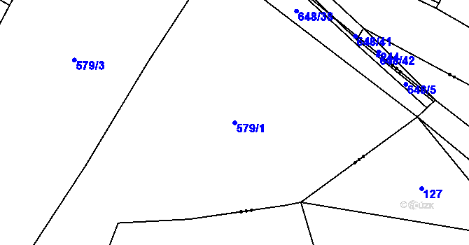 Parcela st. 579/1 v KÚ Broumovice, Katastrální mapa