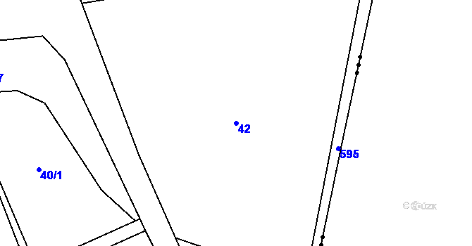 Parcela st. 42 v KÚ Broumovice, Katastrální mapa