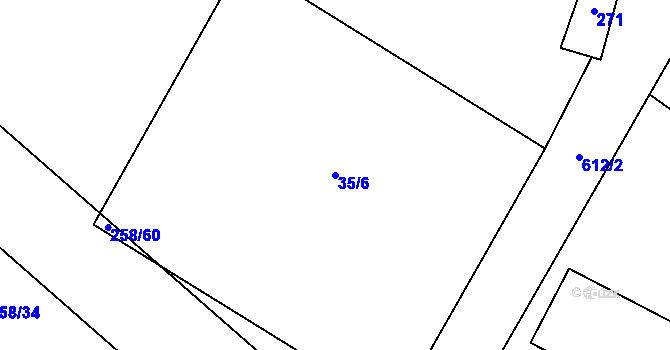 Parcela st. 35/6 v KÚ Broumovice, Katastrální mapa
