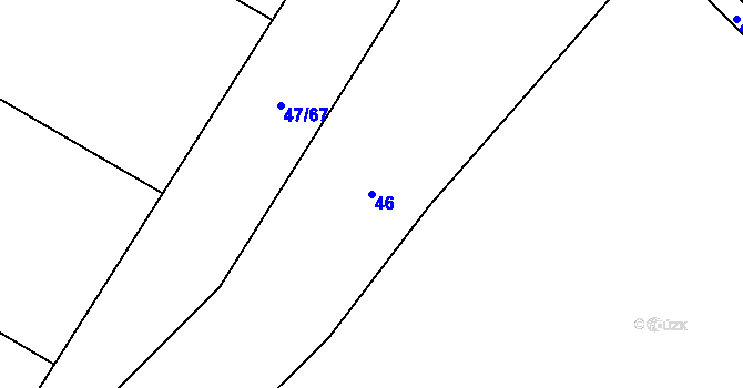 Parcela st. 46 v KÚ Broumovice, Katastrální mapa