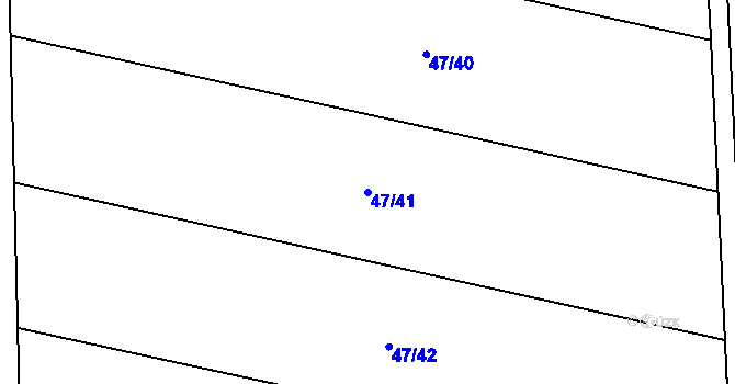 Parcela st. 47/41 v KÚ Broumovice, Katastrální mapa