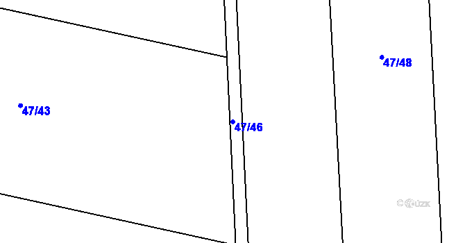 Parcela st. 47/46 v KÚ Broumovice, Katastrální mapa
