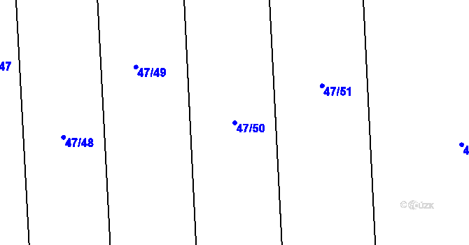 Parcela st. 47/50 v KÚ Broumovice, Katastrální mapa