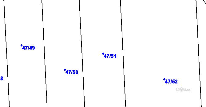 Parcela st. 47/51 v KÚ Broumovice, Katastrální mapa