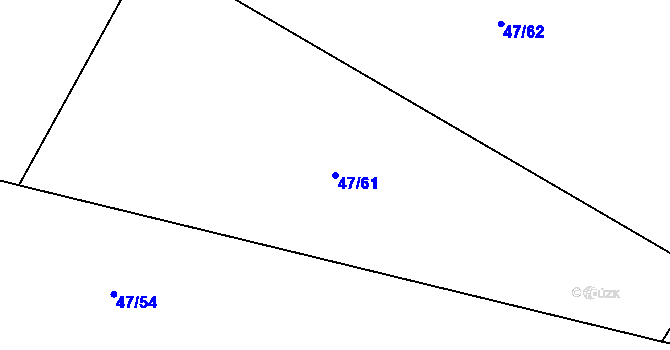 Parcela st. 47/61 v KÚ Broumovice, Katastrální mapa