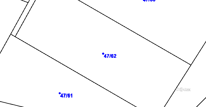 Parcela st. 47/62 v KÚ Broumovice, Katastrální mapa