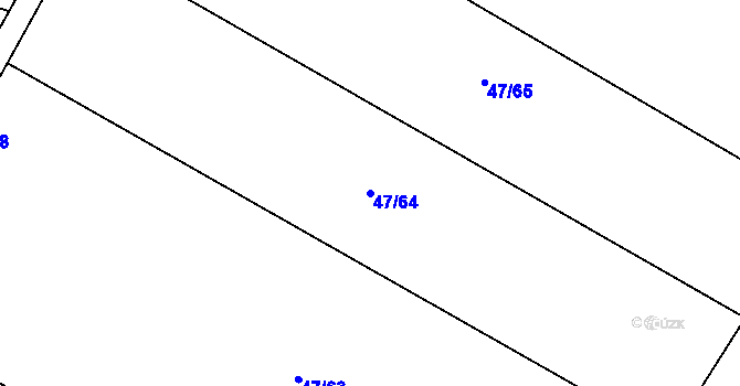 Parcela st. 47/64 v KÚ Broumovice, Katastrální mapa