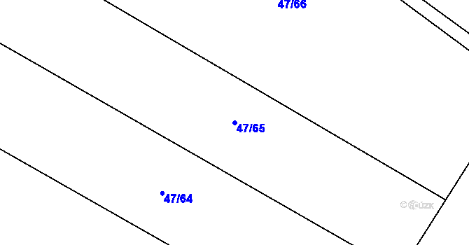 Parcela st. 47/65 v KÚ Broumovice, Katastrální mapa