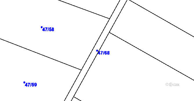 Parcela st. 47/68 v KÚ Broumovice, Katastrální mapa
