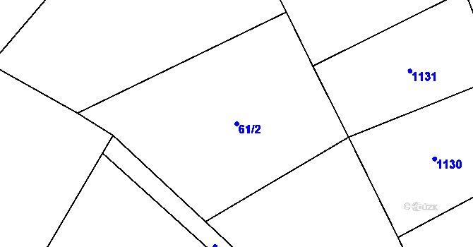 Parcela st. 61/2 v KÚ Broumovice, Katastrální mapa