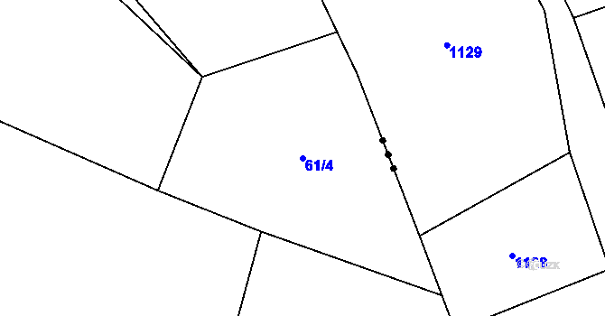 Parcela st. 61/4 v KÚ Broumovice, Katastrální mapa