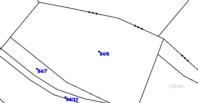 Parcela st. 84/6 v KÚ Broumovice, Katastrální mapa