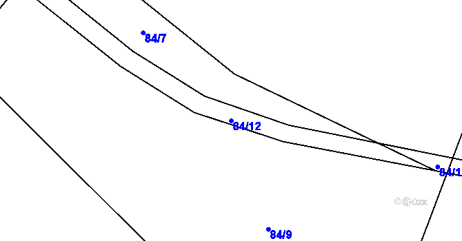 Parcela st. 84/12 v KÚ Broumovice, Katastrální mapa