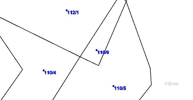 Parcela st. 110/6 v KÚ Broumovice, Katastrální mapa