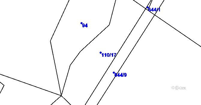 Parcela st. 110/17 v KÚ Broumovice, Katastrální mapa