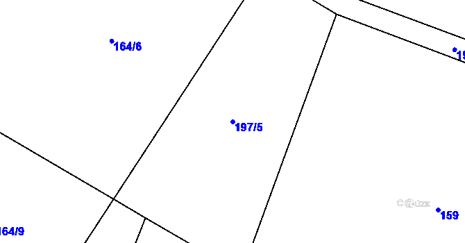 Parcela st. 197/5 v KÚ Broumovice, Katastrální mapa