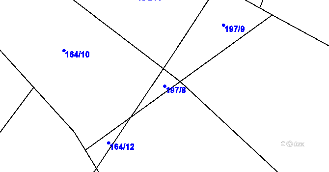 Parcela st. 197/8 v KÚ Broumovice, Katastrální mapa