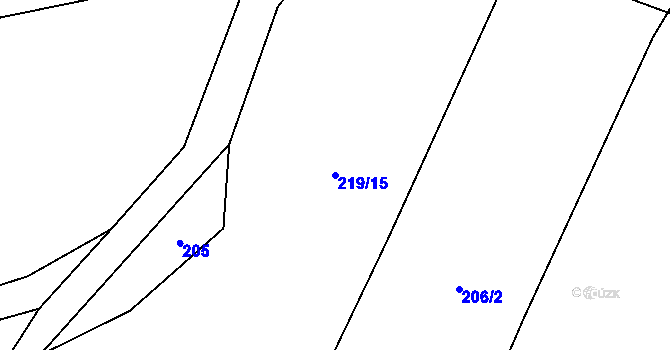Parcela st. 219/15 v KÚ Broumovice, Katastrální mapa