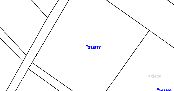 Parcela st. 314/17 v KÚ Broumovice, Katastrální mapa