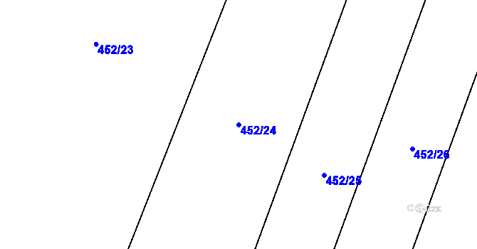 Parcela st. 452/24 v KÚ Broumovice, Katastrální mapa