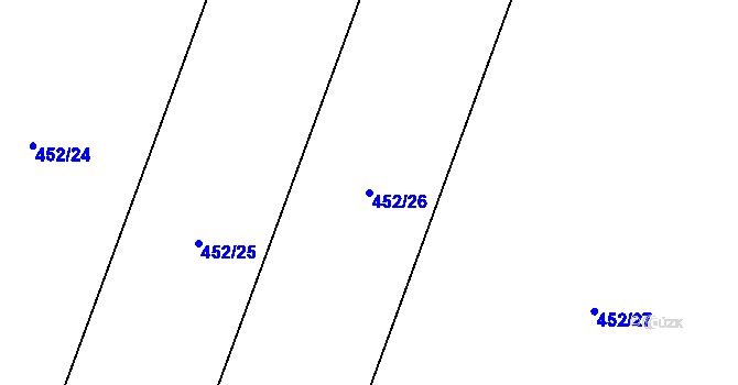 Parcela st. 452/26 v KÚ Broumovice, Katastrální mapa