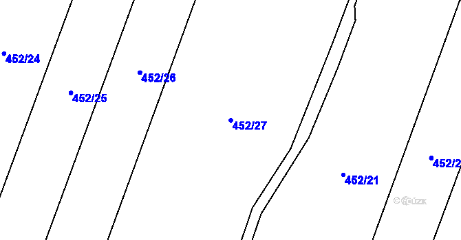 Parcela st. 452/27 v KÚ Broumovice, Katastrální mapa