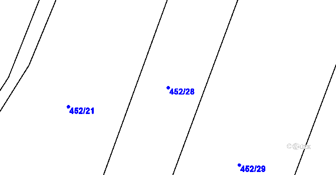 Parcela st. 452/28 v KÚ Broumovice, Katastrální mapa