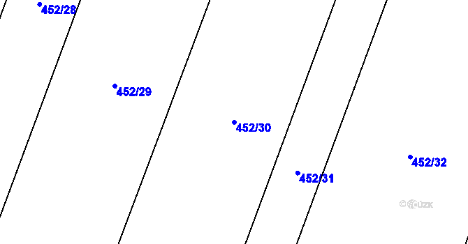 Parcela st. 452/30 v KÚ Broumovice, Katastrální mapa