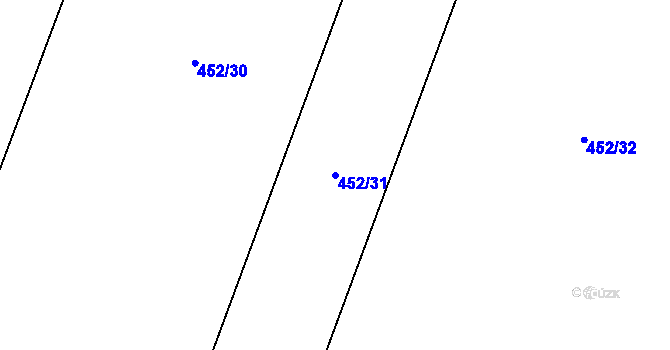 Parcela st. 452/31 v KÚ Broumovice, Katastrální mapa