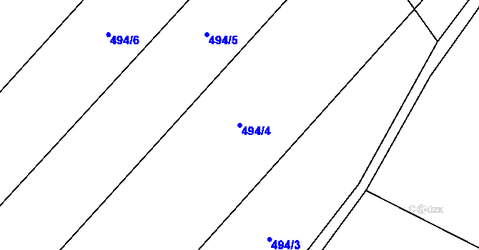 Parcela st. 494/4 v KÚ Broumovice, Katastrální mapa
