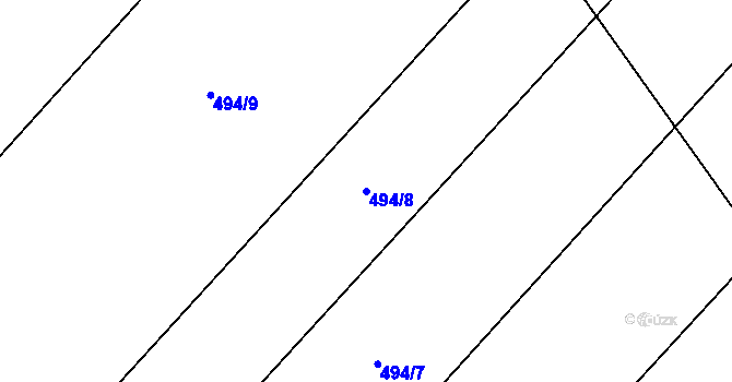 Parcela st. 494/8 v KÚ Broumovice, Katastrální mapa