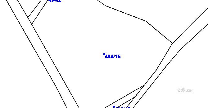 Parcela st. 494/15 v KÚ Broumovice, Katastrální mapa