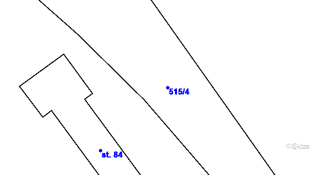 Parcela st. 515/4 v KÚ Broumovice, Katastrální mapa