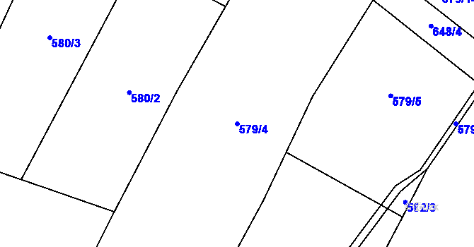 Parcela st. 579/4 v KÚ Broumovice, Katastrální mapa