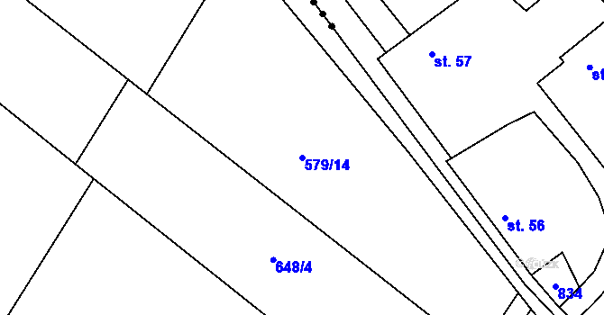 Parcela st. 579/14 v KÚ Broumovice, Katastrální mapa